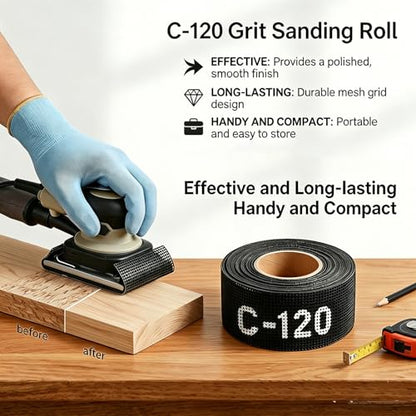 Emery Cloth Roll, 120 Grit 10 Yards Sandpaper Roll for Copper Pipe - size: 120 Grit