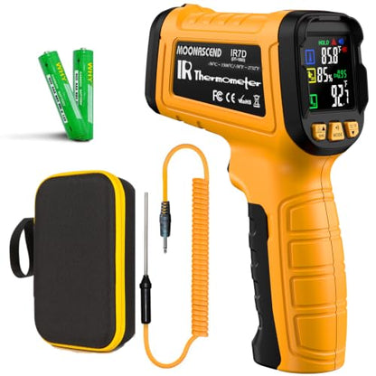 Infrared Thermometer Gun, -58°F to 1796°F, Dual-Mode 50:1 - color: Yellow/-58°F to 1796°F and -4°F to 932°F