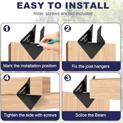 20 Pcs Black Hurricane Tie 14 Gauge Joist Hangers Fit 2x4 2x6 Truss - style: 20 Pack
