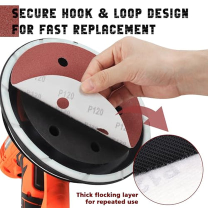 9 Inch 6 Hole Drywall Sanding Disc, 60 Grit 15 PCS Hook and Loop Sandpaper