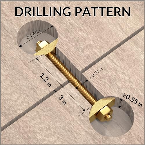 12Pcs Countertop Connector Bolts, M8x100mm Countertop Joint Fasteners, Furniture Fastening Connectors, Drawbolt/Bed/Butcher Block Joint Connector Kit,Miter Draw Bolt Countertop Flip Connector