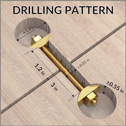 12Pcs Countertop Connector Bolts, M8x100mm Countertop Joint Fasteners, Furniture Fastening Connectors, Drawbolt/Bed/Butcher Block Joint Connector Kit,Miter Draw Bolt Countertop Flip Connector