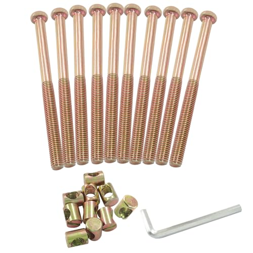 M8 X 110mm Barrel Bolt Nuts, 10 Pack - size: M8(110mm)