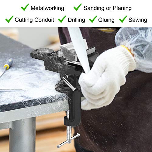 Housolution Universal Table Vise 3 Inch, 360°Swivel Base Bench Clamp - color: Black