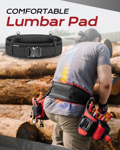 Heavy Duty Tool Belt with 2 Tool Pouches, Adjustable Work Belt for Electrician Carpenter DIYer, Men's Utility Pouch Combo Set for Construction