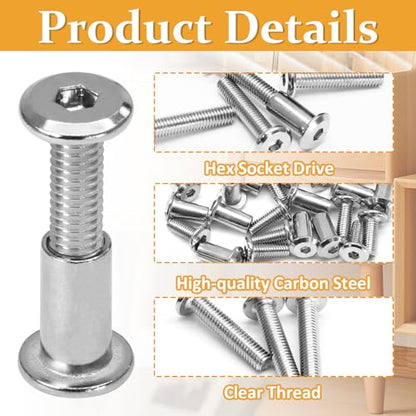 Biaungdo M6x30mm Silver Hex Drive Socket Cap Bolt, 15 Sets - color: Silver, size: M6x30mm