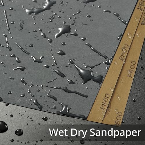 800 Grit Sandpaper 15PCS, Wet Dry Sandpaper Sheets 9 x 11 Inch, Silicon Carbide Abrasive Sanding Sheets, Sand Paper for Wood Furniture Finishing, Metal Sanding, Automotive Polishing - style: 800 Grit