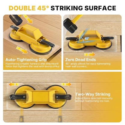 Vinyl Floor Repair Kit 13pcs : Floor Gap Fixer Tool with Plank Grabber (Yellow) - color: Yellow