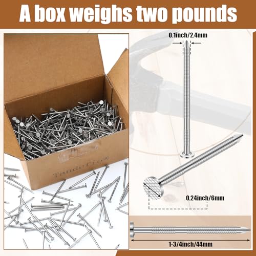 Tandefio 2 Pound Siding Nails 1-3/4 Inch Roofing Tile Slating Nail, Sliver - color: Sliver, size: 1-3/4 Inch