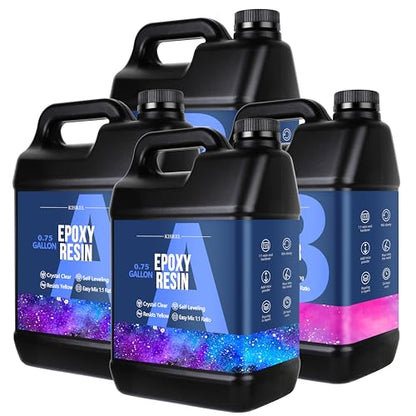 3Gallon Epoxy Resin Kit,Clear Resin No Yellowing No Bubble for Molds&Craft - size: 3 Gallon