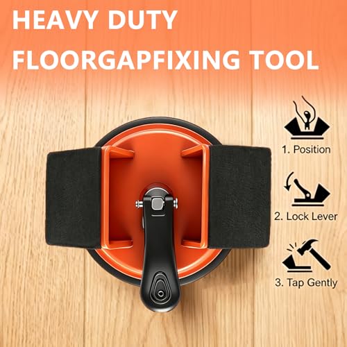 Floor Gap Fixer Tool Dual 45°Striking Surface &Heavy Duty Suction Cup - Plank Grabber for Laminate, Vinyl, LVP & Wood Floors