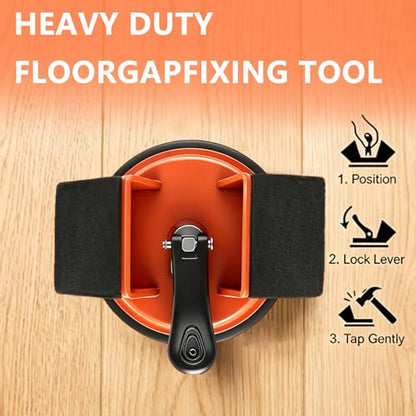 Floor Gap Fixer Tool Dual 45°Striking Surface &Heavy Duty Suction Cup - Plank Grabber for Laminate, Vinyl, LVP & Wood Floors