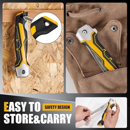 KATA Folding Drywall Jab Saw, Sheetrock Knife with Soft Grip Handle - color: Silvery