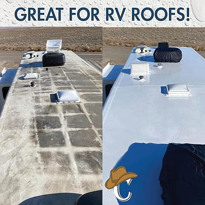 100% Silicone Roof Coating for RV & Flat Roofs, Light Gray, 4.75 Gallon - color: Gray