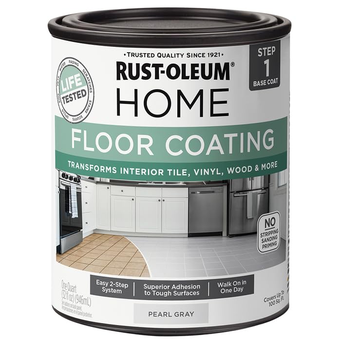 Rust-Oleum 358874 Pearl Gray Home Home Floor Coating Premix Base Coat, 1 Qt