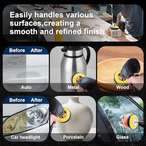 199 PCS 3 Inch Wet Dry Sanding Discs 60-10000 Grit Hook and Loop Sandpaper - style: 3 Inch Sanding Discs with Polishing Pads