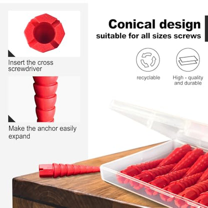 Red 20PCS Stripped Screw Hole Repair Anchor Set - color: Red