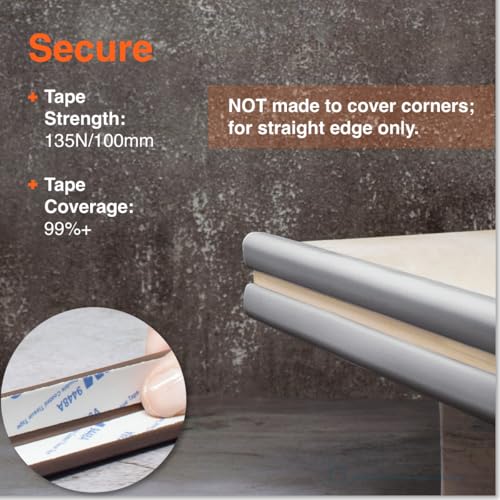 Roving Cove Furniture Edge Protector, Desk Edge Cover, Small 9ft Edge Only - color: Stone Grey, size: Small 9 Foot (Pack of 1)