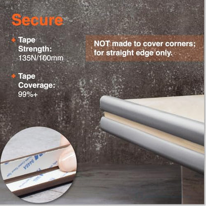 Roving Cove Furniture Edge Protector, Desk Edge Cover, Small 9ft Edge Only - color: Stone Grey, size: Small 9 Foot (Pack of 1)