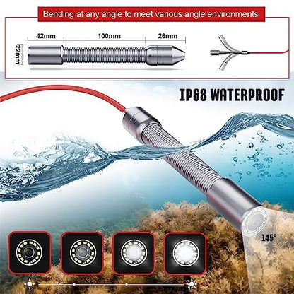 Sewer Camera 66ft/20m 4.3" Pipe Inspection Camera with 16G DVR IP68 Waterproof Borescope w/LED Lights,Industrial Drain Endoscope for Home Wall Duct Drain Pipe Plumbing - size: 66FT/20M