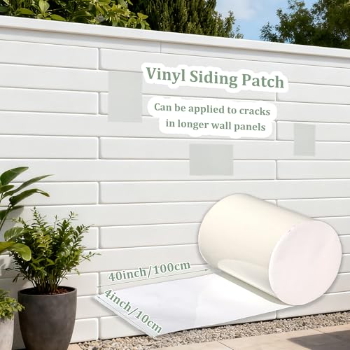 Vinyl Siding Repair Kit, Bathtub Repair Kit White Crack Hole Repair Siding Patch Outdoor Wall House Patch Self Adhesive Waterproof Tape Easy to Install