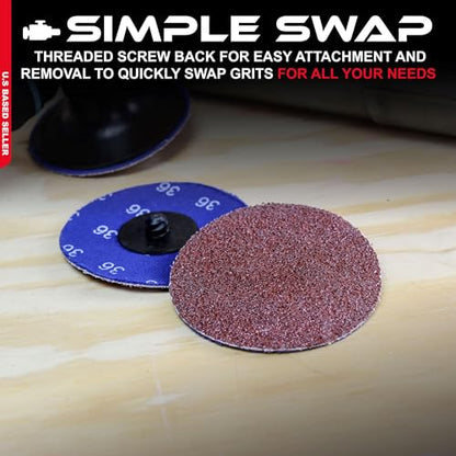 ABN Aluminum Oxide Sanding Discs 25-Pack, 3in, 36 Grit - Metal Sanding Wheels for Surface Prep and Finishing Work - style: 36 Grit