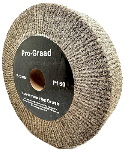 Cut & Polish Flap Brush Wheel 8" x 2", P150 Brown, 1 Pack - style: 8" x 2" x 1-1/4" Brown