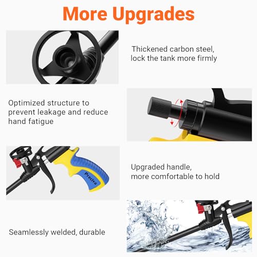 Preciva Foam Gun with Valve, Professional Foaming Gun PU Expanding Caulking Gun Insulation for Caulking, Filling, Sealing - color: Blue