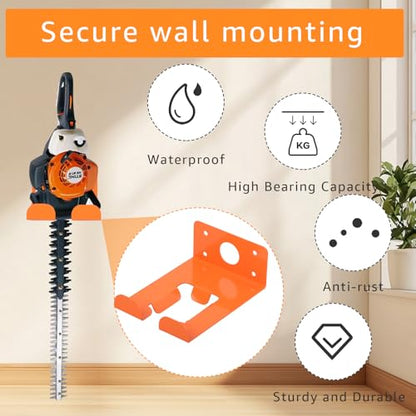 Weeding Machine Wall Mounted Hanger, garage organization manager storage shed wall rack, suitable for Stihl electric tools, hedge trimmer, lawn mower, garage wall, garden trimmer hanger (2-piece set)