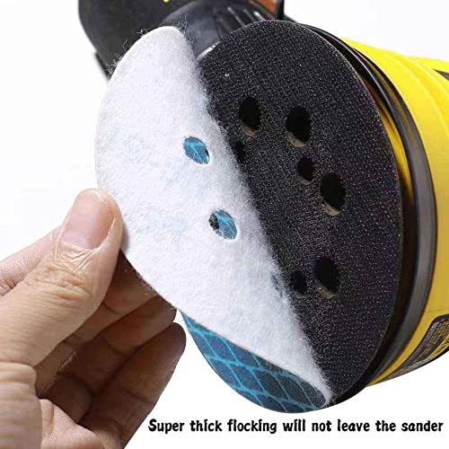 Fish Scale 5 Inch 8 Hole Sanding Disc Hook and Loop 70 PCS Blue - style: 5 inch Mixing grit