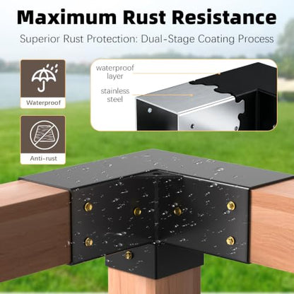 Pergola Brackets, 3-Way Pergola Kit for 4"x 4" (Actual 3.5" X 3.5") - size: 4*4