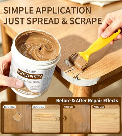 Wood Filler, 10.58 Oz Natural Wood Putty for Furniture Repair, Paintable Sandable - color: Natural