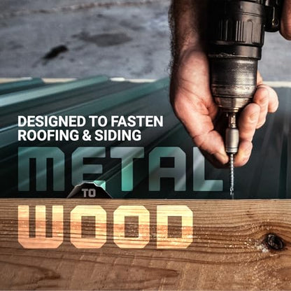 ST Fastening Kwikseal Woodbinder Metal Roofing Screws #10 x 2-1/2" - color: Black, size: #10 x 2-1/2"