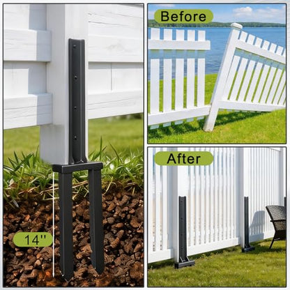2 Pack 30" Fence Post Repair Kit for Fix 4x4|6x6 Fence Post