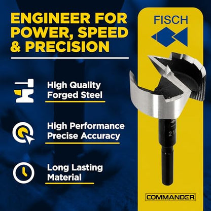Forstner Bit Set Woodworking Black Shark Forged, 1/4" to 2-1/8", 16-Pcs Box - size: 16pc Set 1/4-2-1/8"