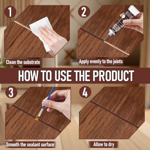 JAOJAO Brown Silicone Caulk, Waterproof & Flexible, Easy to Squeeze Tube - color: Brown