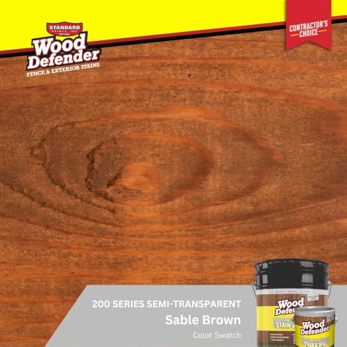 Wood Defender 200 Series Stain and Seal, Sable Brown, 5-Gallon - color: Sable Brown, size: 5 Gallon