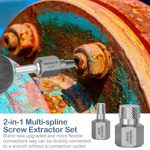 MABLEVI 36 Pcs Upgrade Screw Extractor Set with Solid Storage Case - size: 36-piece