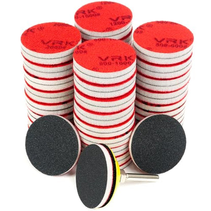 64 PCS 2 Inch Sanding Disc,Hook and Loop Sanding Pads 3000 Grit - style: 3000 Grit 64PCS