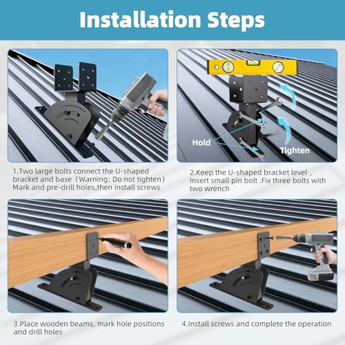 3Pcs 4x4/4x6 Heavy Duty Roof Riser Brackets Kit - style: pack of 3