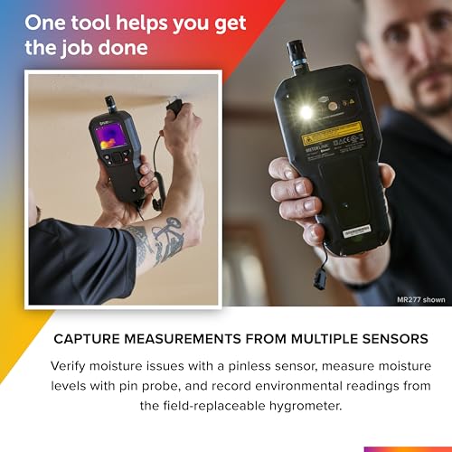 FLIR MR176 - Thermal Imaging Moisture Meter - with IGM (Infrared Guided Measurement), Replaceable Hygrometer, Pin and Pinless - style: MR176