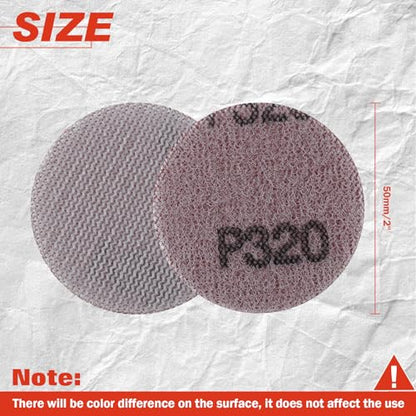 2 Inch Mesh Abrasive Mesh Sandpaper Hook and Loop Sanding Discs 320 Grit, Pack of 35 Dust Free Net Sandpaper Abrasives Pads Drywall Sander Sandpaper for Metal, Wood, Composites - style: 320 Grit
