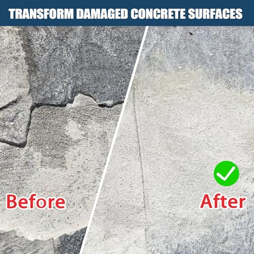 Concrete Crack Filler, Concrete Crack Sealant, 1.1LB Cement Powder for Concrete Crack Filling and Surface Patching, Mix with Water or Sand, Grey Cement Crack Filler for Walls, Floors, Driveways
