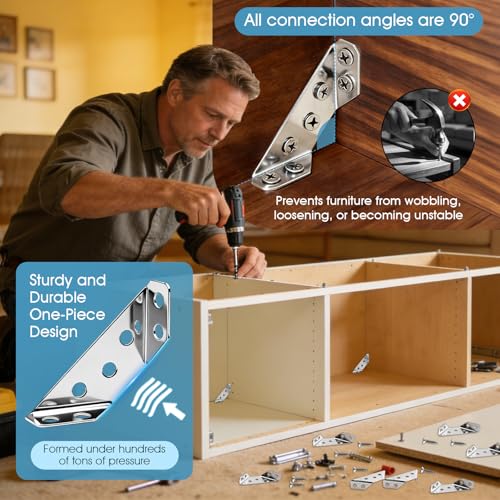 24-Pack Premium Stainless Steel Corner Brackets