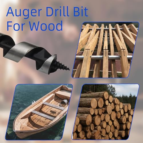 7/8 Inch x 12 Inch Wood Auger Drill Bit for Tree Stump Drilling - size: 7/8 Inch