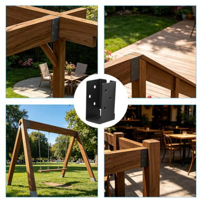 Concealed Joist Hangers, 24 Pcs of 2"x4"Outdoor Concealed-Flange，Q235 Steel Plate Powder-Coated Concealed Joist Steel Bracket for 2"x4" Beam Swing - size: 24 Pcs