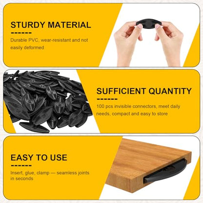 100 Pcs Plastic Biscuit Joiners, Self-Clamping Plate Joiner Clips