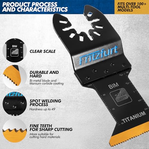 3PCS Oscillating Multi-Tool Blade Kit - Extra Long Plunge Blade, Standard Blade & Carbide General Purpose Blade for Deep Cuts, Flush Trim & Nail-Embedded Wood, Fits Dewalt Milwaukee Ryobi - size: 3pcs