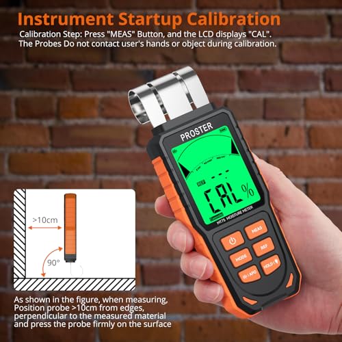 Proster Rechargeable Moisture Meter - 5 Modes Pinless 40mm Depth