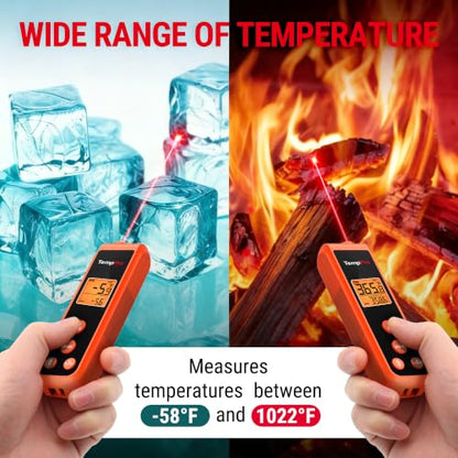 TempPro TempScan Mini-Sized Infrared Thermometer Gun for HVAC Engine BBQ - style: IR Thermometer with Laser